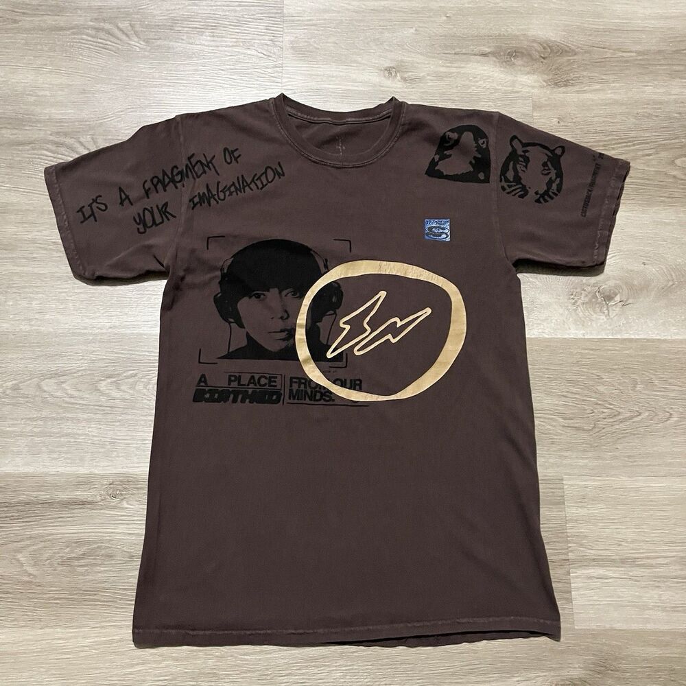 Travis Scott Men's Size Medium Cactus Jack For Fragment Hiroshi Tee Brown Pepper